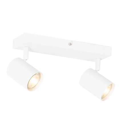 QAZQA Moderne plafondlamp wit 2-lichts verstelbaar rechthoekig - Jeana 8