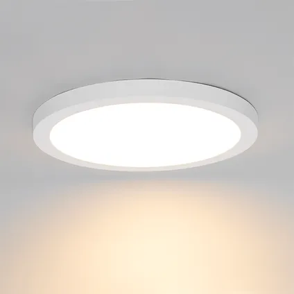 QAZQA Spot encastrable ou en saillie blanc 30 cm avec LED 3 niveaux dim to warm - Trans 10