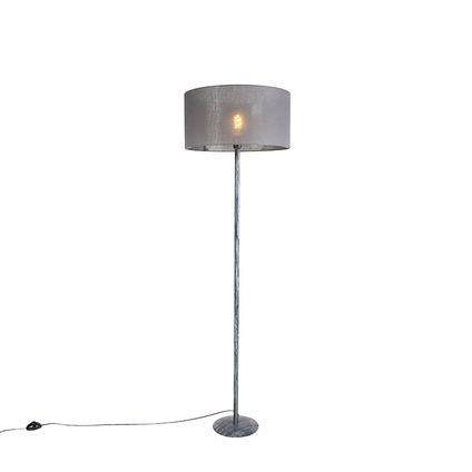 QAZQA Lampadaire gris avec abat-jour gris 50 cm - Simplo