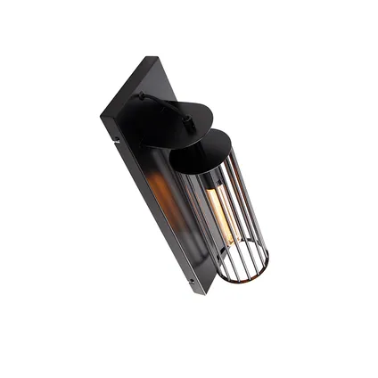 QAZQA Moderne wandlamp zwart - Balenco Wazo 10