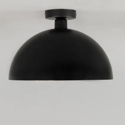 QAZQA Industriële plafondlamp zwart met goud 35 cm - Magna 3