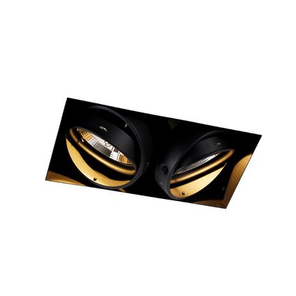 QAZQA Inbouwspot zwart 2-lichts GU10 AR111 Trimless - Oneon