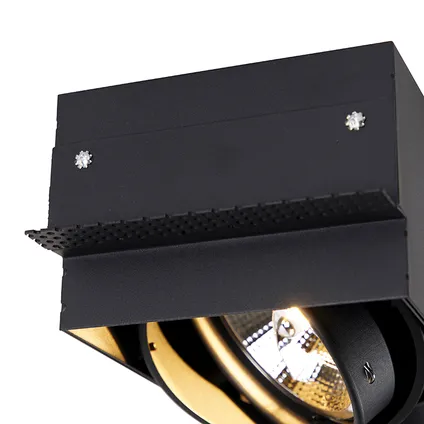 QAZQA Inbouwspot zwart 2-lichts GU10 AR111 Trimless - Oneon 6