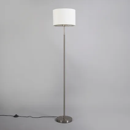 QAZQA Moderne vloerlamp wit rond - VT 1 8