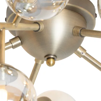 QAZQA Moderne plafondlamp brons met amber glas 20-lichts - Bianca 6
