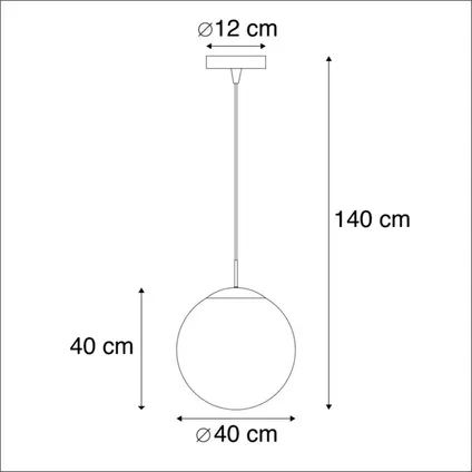 QAZQA Suspension scandinave chrome avec verre clair - Ball 40 4
