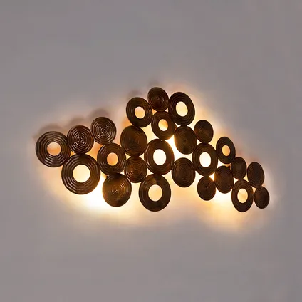 QAZQA Applique Art Déco cuivre 138 cm - Cercles 2