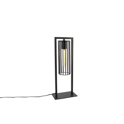 QAZQA Moderne tafellamp zwart - Balenco Wazo