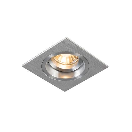 QAZQA Spot encastré carré pivotant et inclinable en aluminium - Mandrin