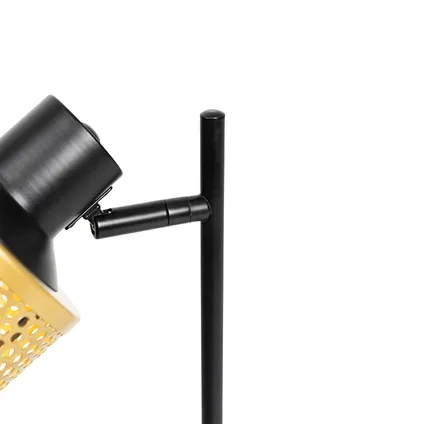 QAZQA Industriële tafellamp zwart met goud - Kayden 6