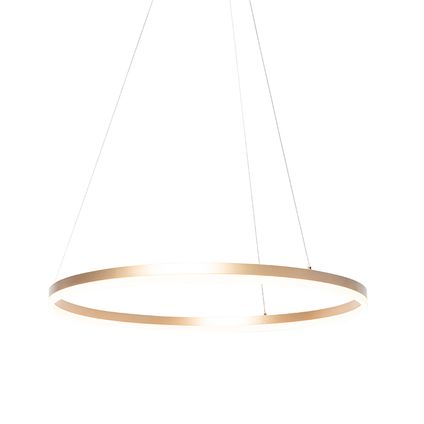 QAZQA Design ring hanglamp goud 80 cm incl. LED en dimmer - Anello