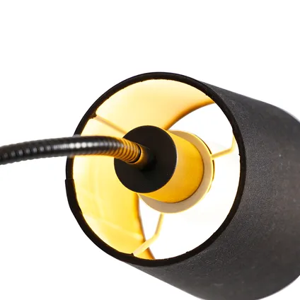QAZQA Klassieke vloerlamp zwart met goud en leeslampje - Retro 9