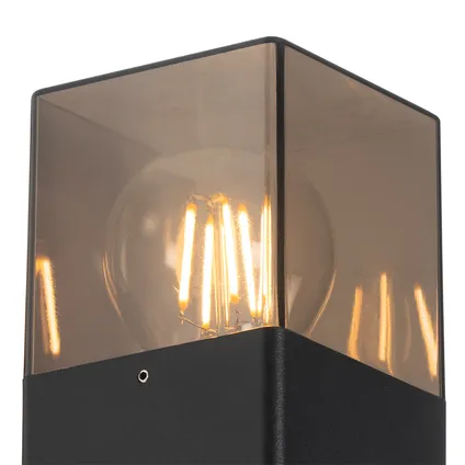 QAZQA Moderne buiten wandlamp zwart IP44 met smoke glas - Denmark 2