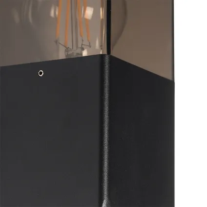 QAZQA Moderne buiten wandlamp zwart IP44 met smoke glas effect - Denmark 6