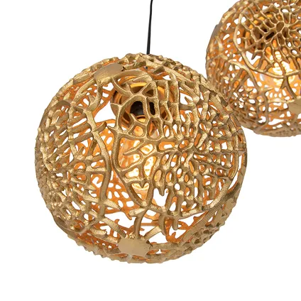 QAZQA Art Deco hanglamp goud rond 3-lichts - Maro 5
