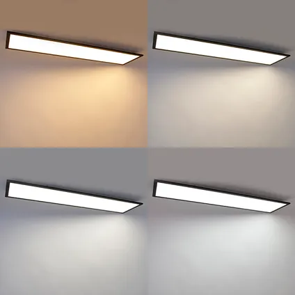 QAZQA Moderne plafondlamp zwart 120 cm incl. LED dim to warm - Liv 10