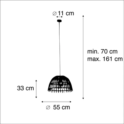 QAZQA Landelijke hanglamp bamboe 55 cm - Cane Magna 4