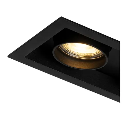 QAZQA Moderne inbouwspot zwart verstelbaar 2-lichts - Roof 5