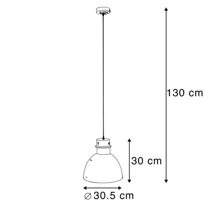 QAZQA Lot de 2 lampes suspendues country gris - Dory 4