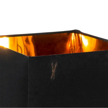 QAZQA Moderne tafellamp zwart stoffen kap zwart met goud - VT 1 6