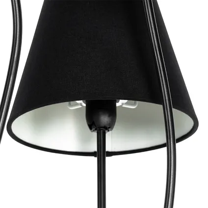 QAZQA Design vloerlamp zwart met stoffen kappen 5-lichts - Melis 8