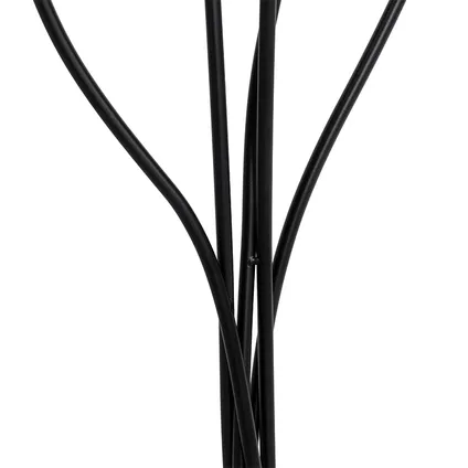QAZQA Design vloerlamp zwart met stoffen kappen 5-lichts - Melis 10
