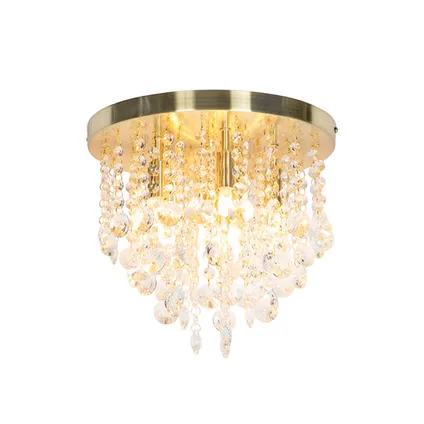 QAZQA Klassieke plafondlamp goud met glas - Medusa