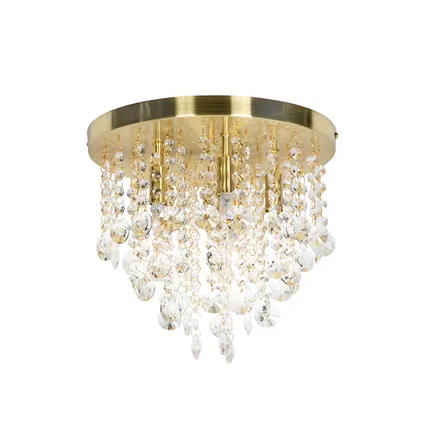 QAZQA Klassieke plafondlamp goud met glas - Medusa 9
