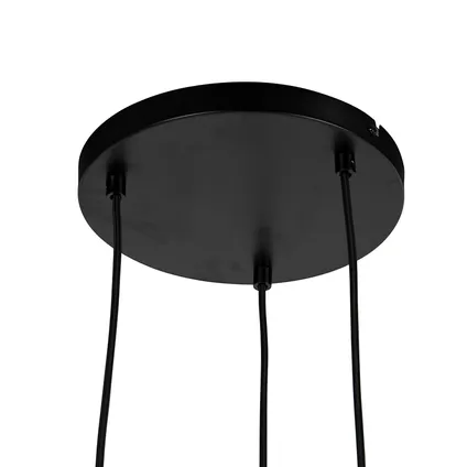 QAZQA Lampe suspendue design noir avec verre fumé 3 lumières - Dôme 10