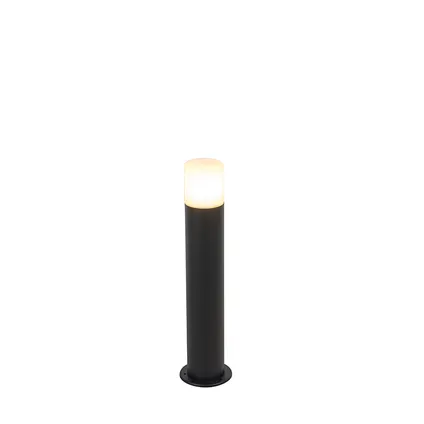 QAZQA Lampe d'extérieur noire avec abat-jour blanc opale 50 cm - Odense