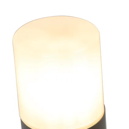 QAZQA Lampe d'extérieur noire avec abat-jour blanc opale 50 cm - Odense 2