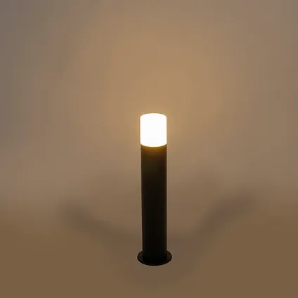 QAZQA Buitenlamp zwart met opaal witte kap 50 cm - Odense 10