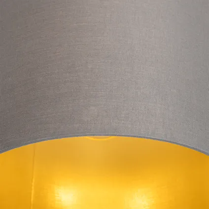 QAZQA Plafondlamp taupe met gouden binnenkant 5-lichts - Multidrum 2