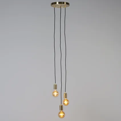 QAZQA Art deco hanglamp goud 3-lichts - Facil 3