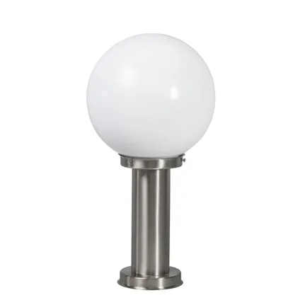QAZQA Moderne buitenlamp paal staal RVS 50 cm - Sfera 7