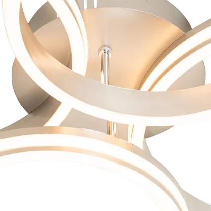 QAZQA Plafondlamp staal incl. LED 3-staps dimbaar 4-lichts - Navara 3