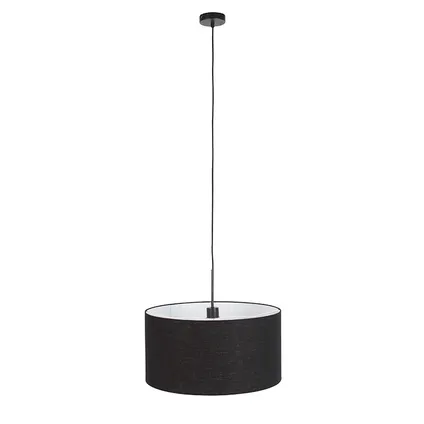 QAZQA Lampe suspendue moderne noire avec abat-jour noir 50 cm - Combi 1 3