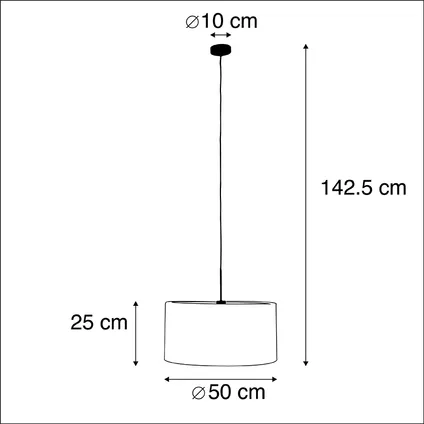 QAZQA Lampe suspendue moderne noire avec abat-jour noir 50 cm - Combi 1 4