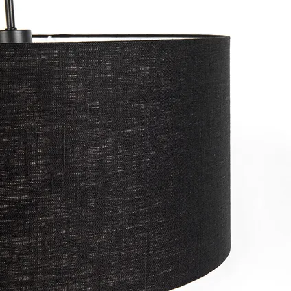 QAZQA Lampe suspendue moderne noire avec abat-jour noir 50 cm - Combi 1 5