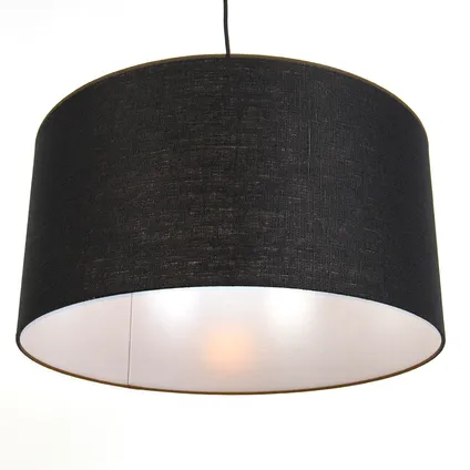 QAZQA Lampe suspendue moderne noire avec abat-jour noir 50 cm - Combi 1 6