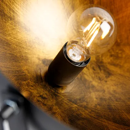 QAZQA Industriële tafellamp zwart met goud verstelbaar - Magna 10