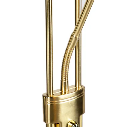 QAZQA Vloerlamp goud met leeslamp incl. LED en dimmer - Diva 2 3