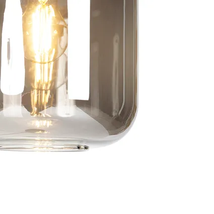 QAZQA Design vloerlamp zwart met goud en smoke glas - Zuzanna 5