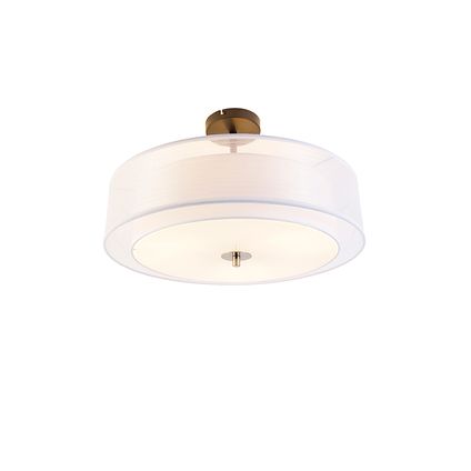 QAZQA Moderne plafondlamp wit 50 cm 3-lichts - Drum Duo