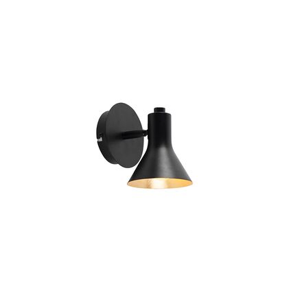 QAZQA Moderne spot zwart met goud 1-lichts - Magno