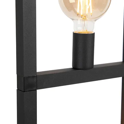 QAZQA Industriële vloerlamp 2-lichts zwart - Simple Cage 2 3