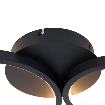 QAZQA Plafondlamp zwart incl. LED 3 staps dimbaar 4-lichts - Lupolo 7