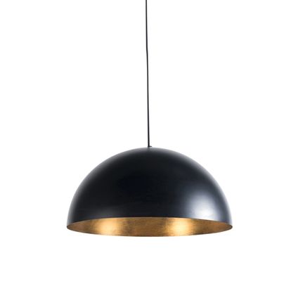 QAZQA Industriële hanglamp zwart met goud 50 cm - Magna Eco