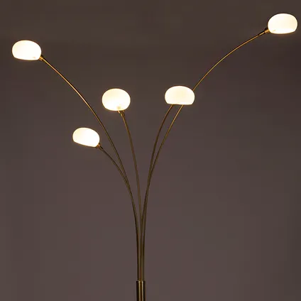 QAZQA Art deco vloerlamp goud 5-lichts - Sixties Marmo 10