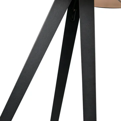 QAZQA Moderne vloerlamp zwart met zwarte kap - Ilse 6